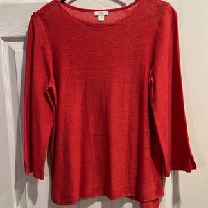 J.Jill Linen Blended Boat Neck Sweater Size Small